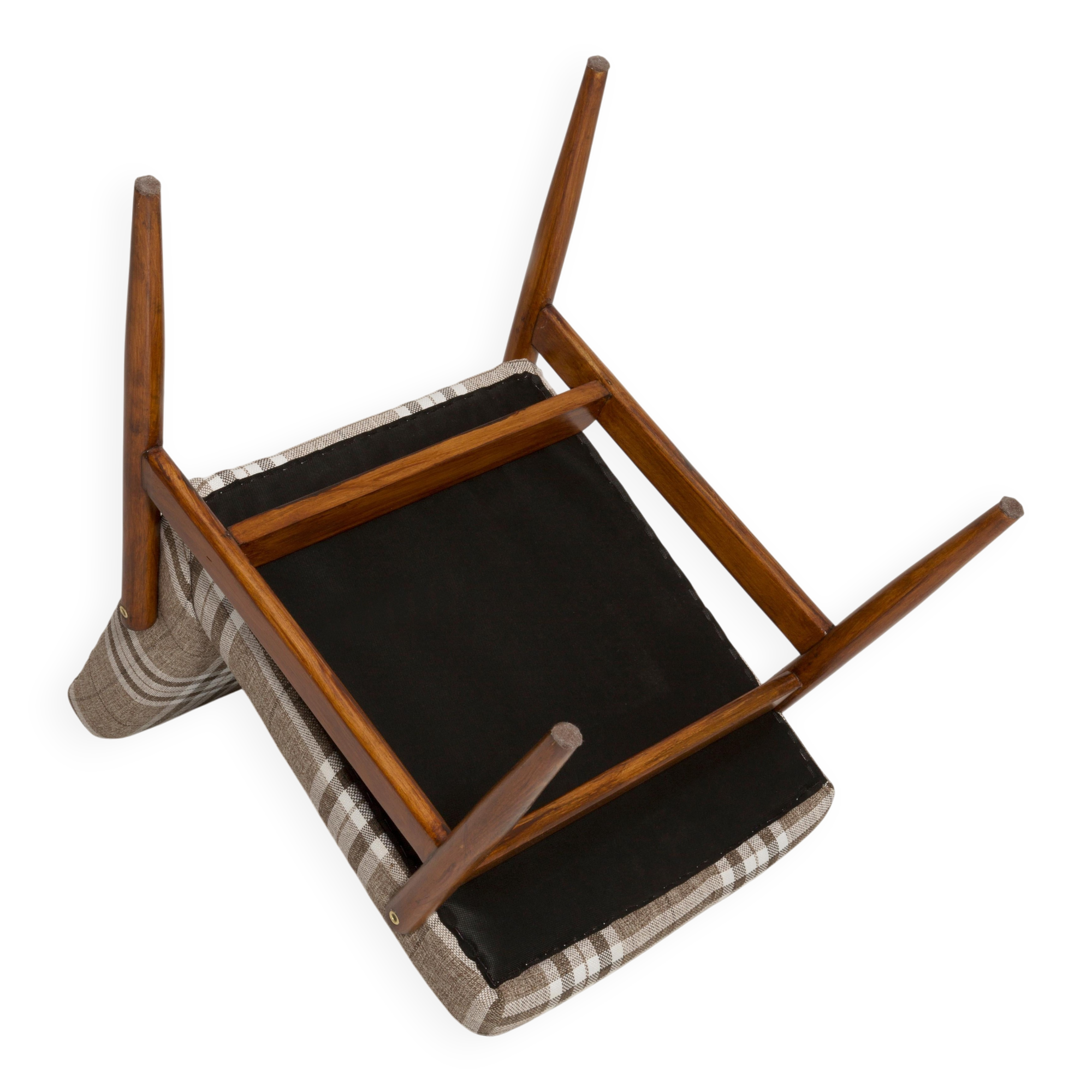 Beige checked fabric armchair, type 300-227, Europe, 1960s