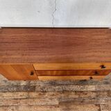 TV/ hifi cabinet in a row vintage modernist French 1960 LEGRAND DESIGN