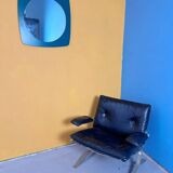 Miroir mural vintage en bois – vert foncé, années 70