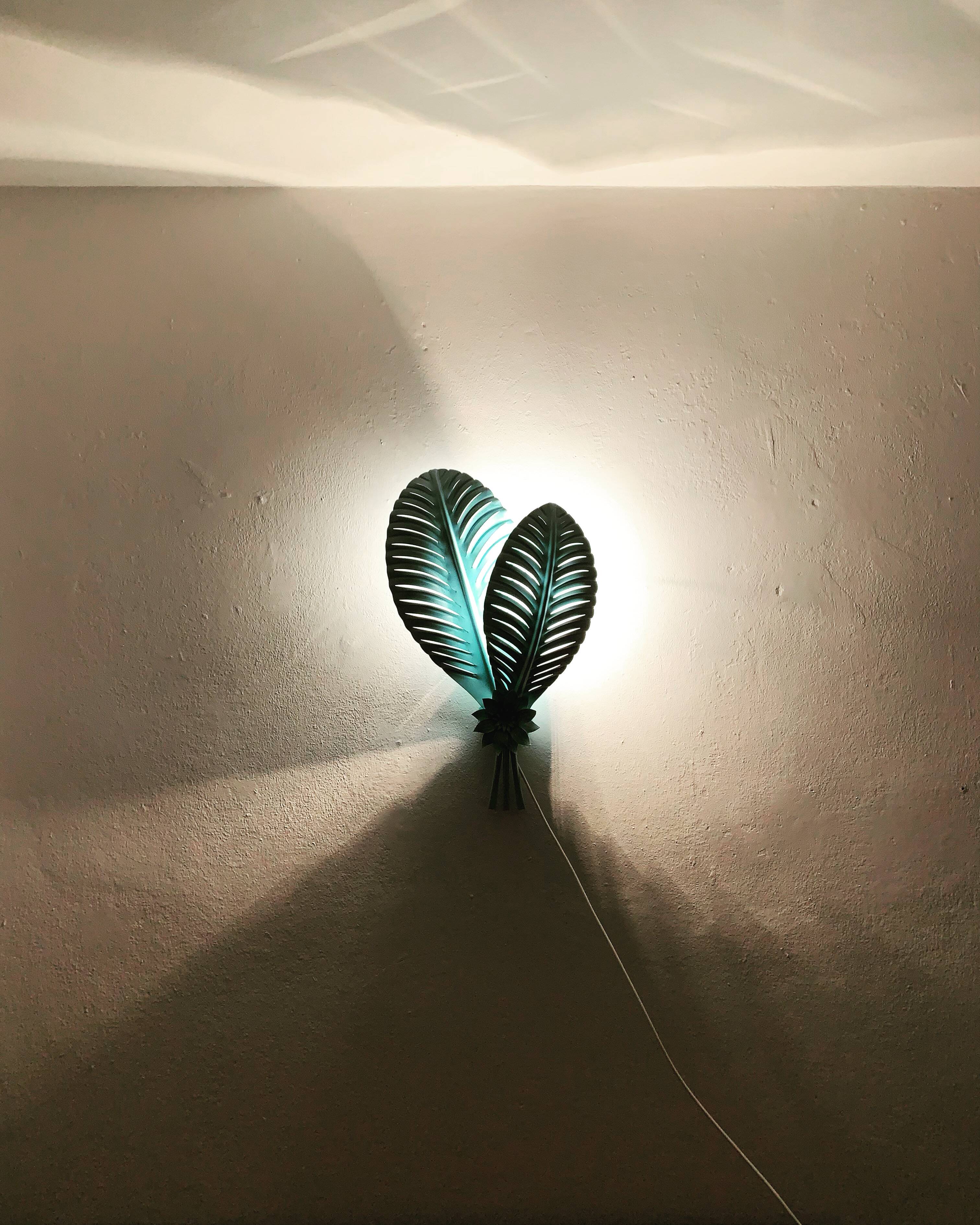Italian Hollywood Regency Metal Wall Lamp