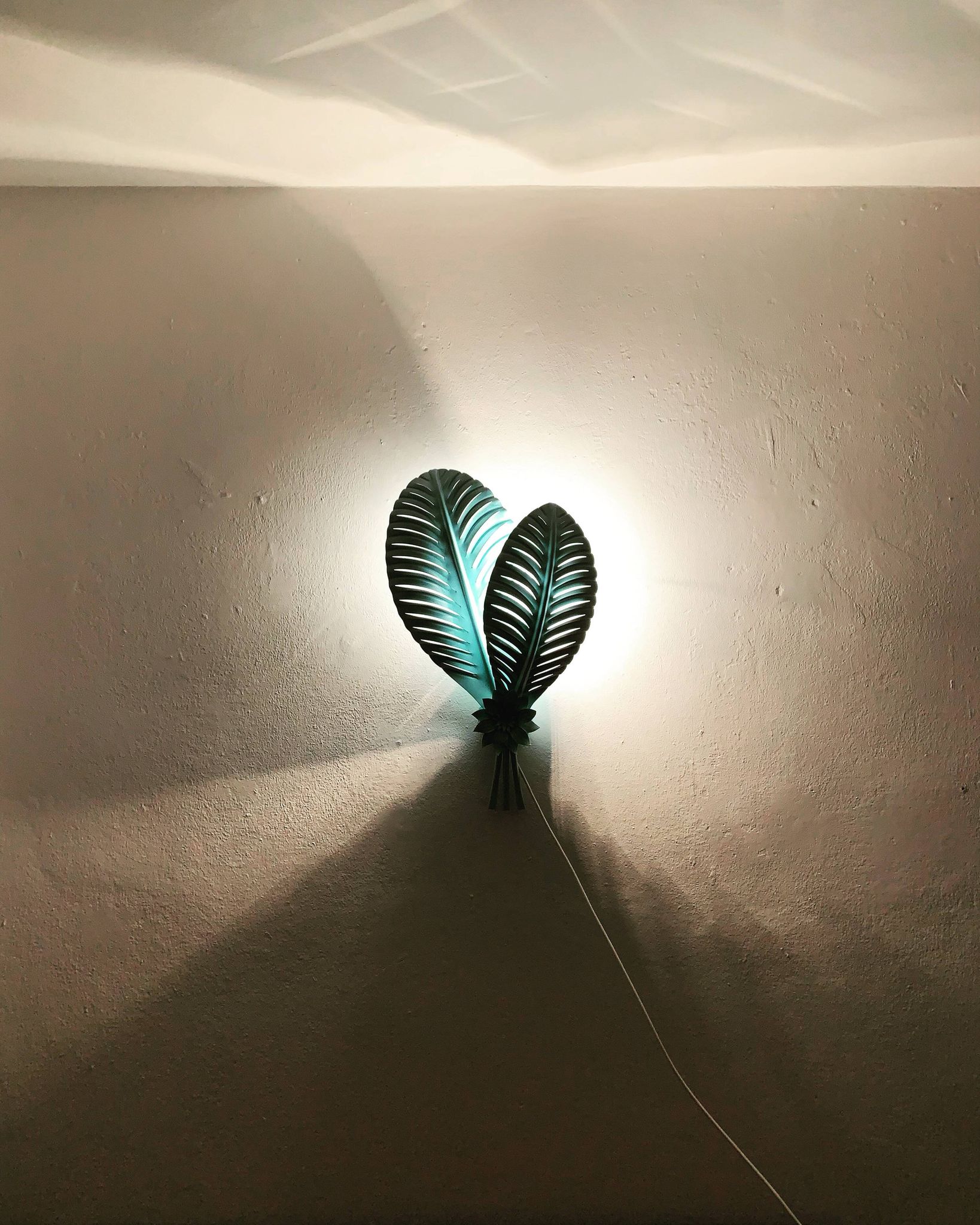 Italian Hollywood Regency Metal Wall Lamp