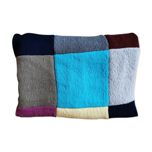 Couverture plaid patchwork - multicolore laine