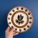 Set of 8 vintage Boch La Louviere soup plates, 1970s, kimono model