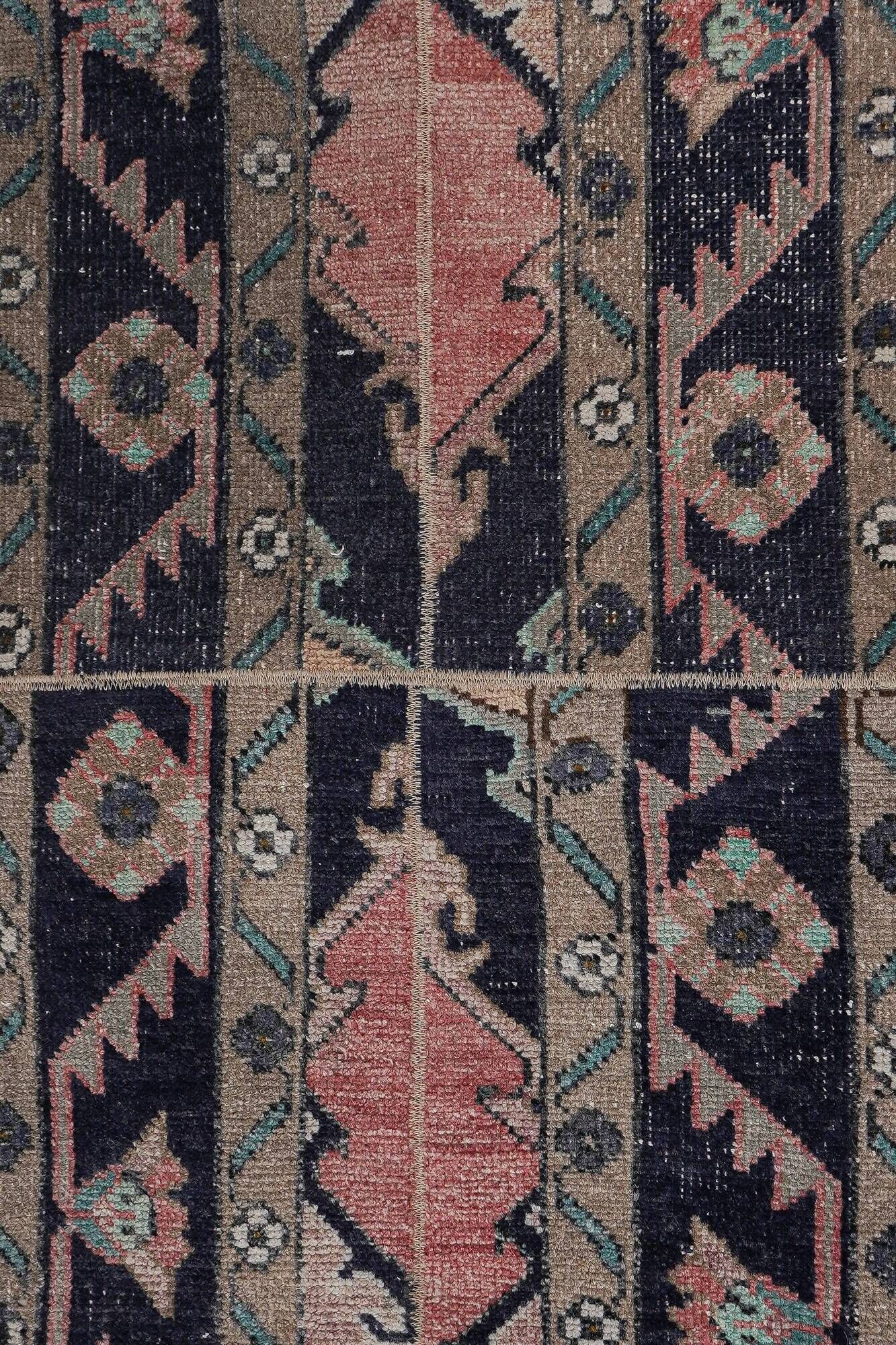 Vintage Turkish hallway rug 54x712 cm