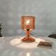 Vintage table lamp in organic style, French Riviera, rattan and caning.