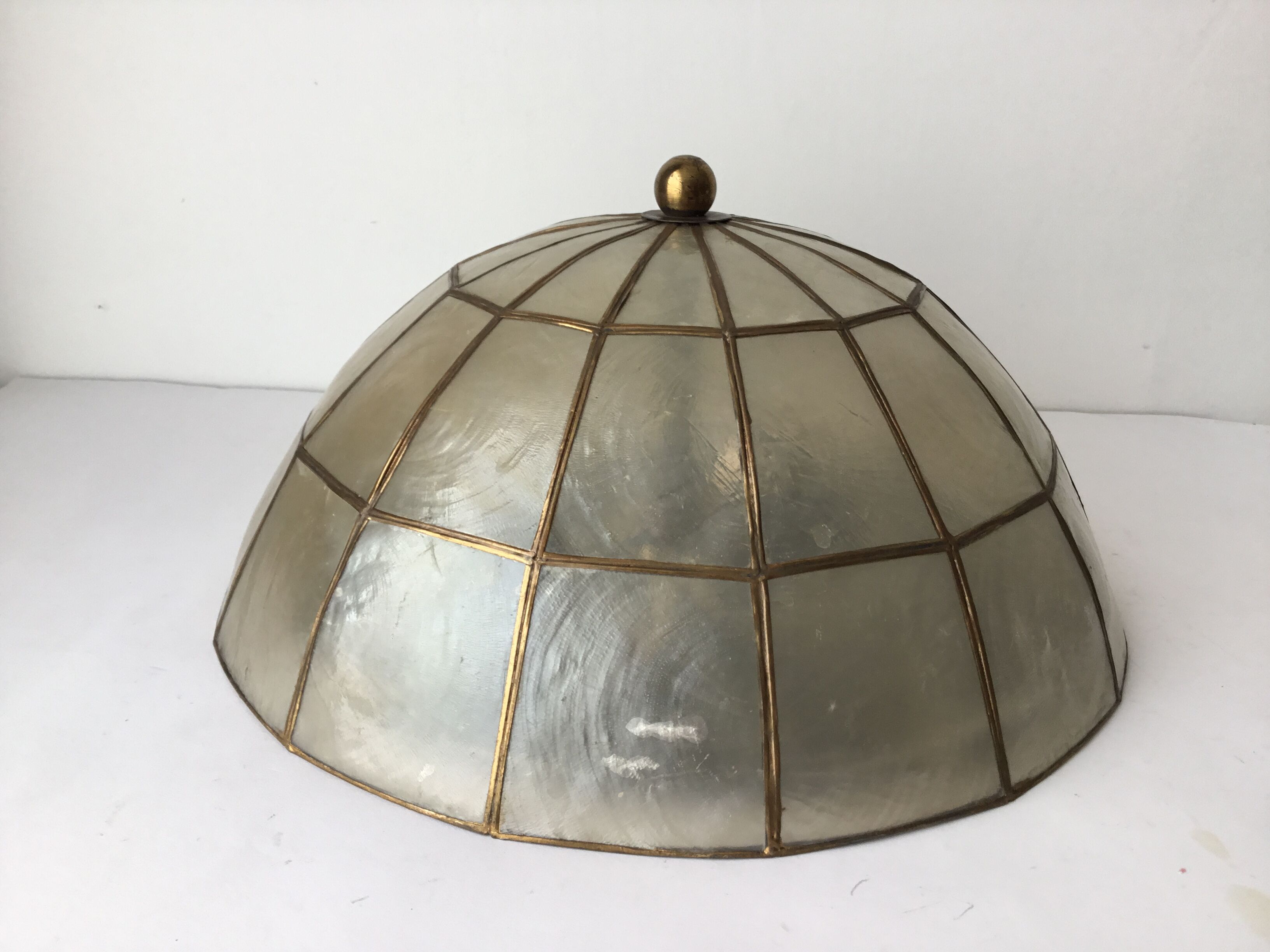 Mother-of-pearl and brass ceiling light