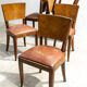 Set de six chaises cuir art déco France 1930