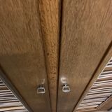 Vintage oak and rattan cabinet 1960