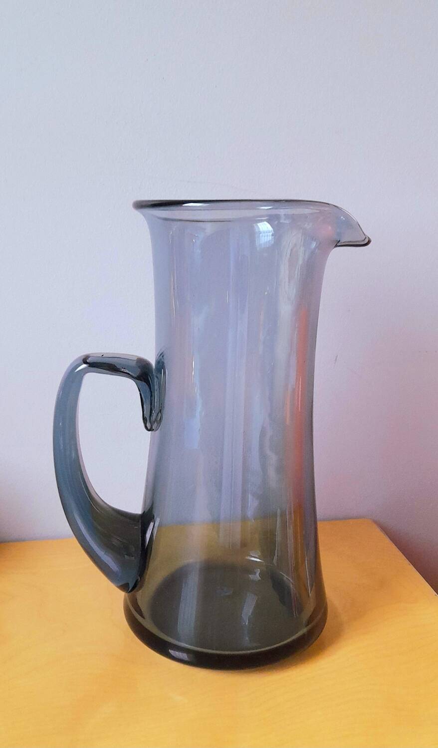 Scandinavian blue glass carafe