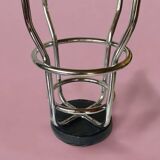 Vintage bar stool in black skai and chrome metal