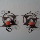 Brutalist Iron Candleholders by Henrik Horst, Denmark, 1960s, Set of 2