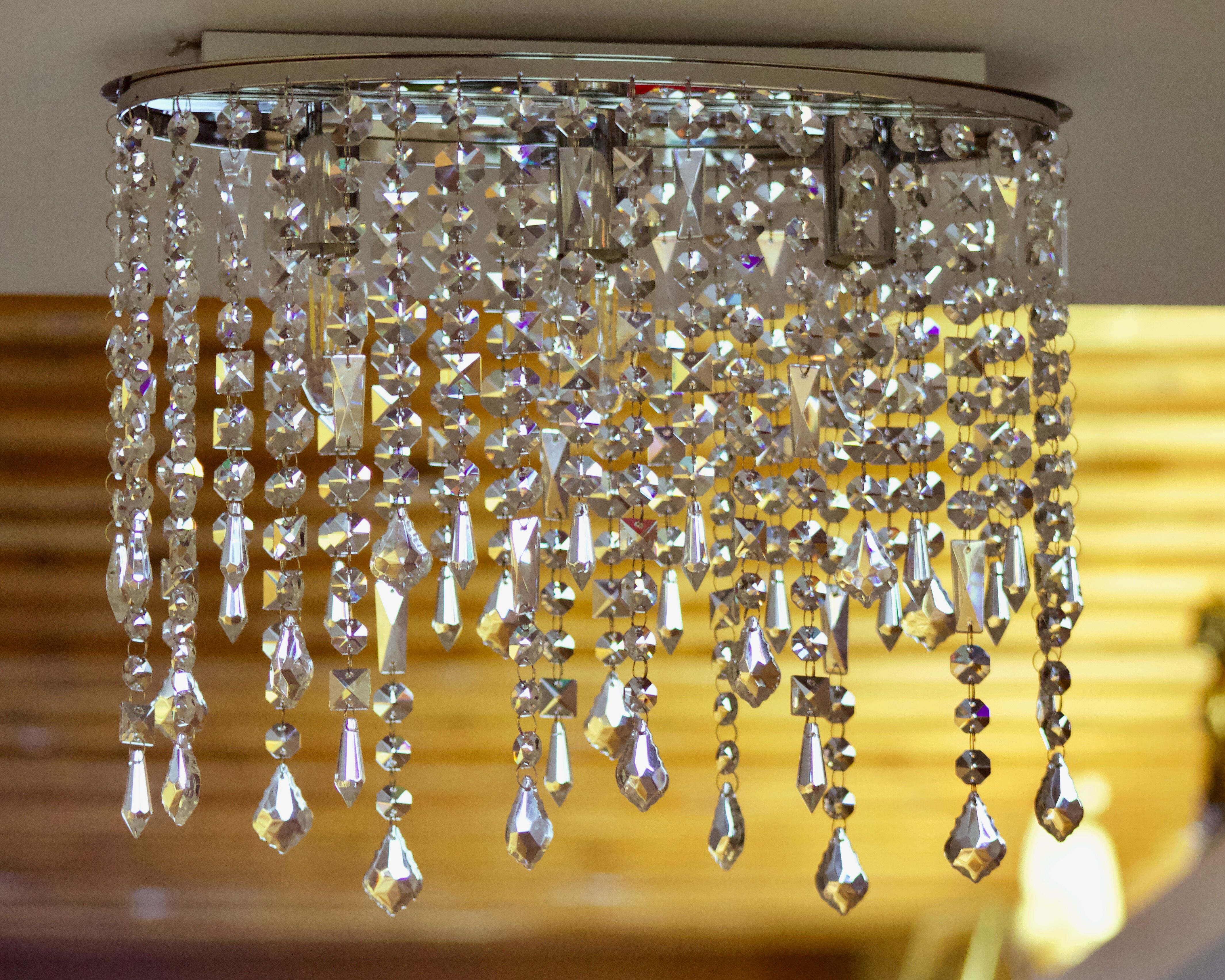 Minimalist glass fringe ceiling light