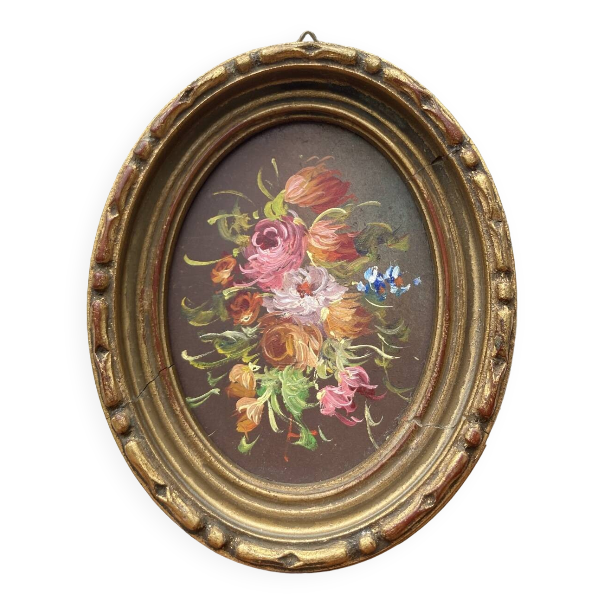 Small vintage flower painting