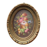Small vintage flower painting