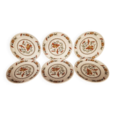 6 assiettes plates syracuse sarreguemines décor fleurs