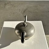 Small teapot, pewter coffee pot flattened oval shape