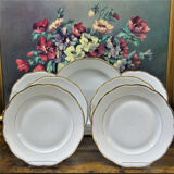 Service de table vintage blanc et or, service de table ancien