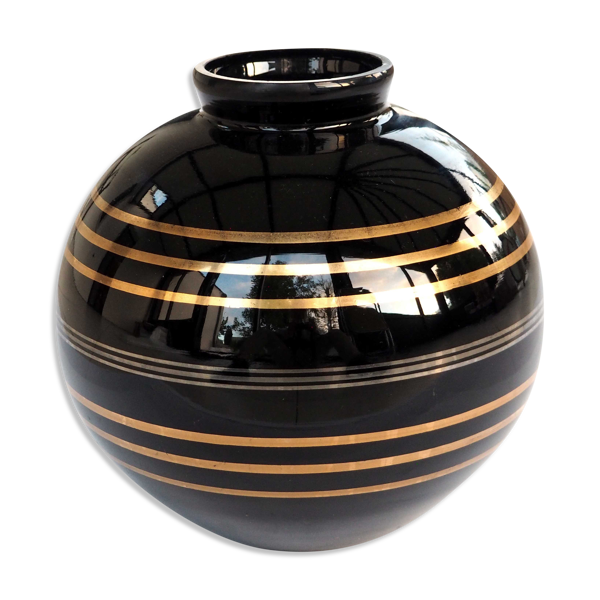 Vase art déco or et platine