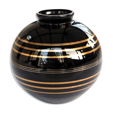 Vase art déco or et platine