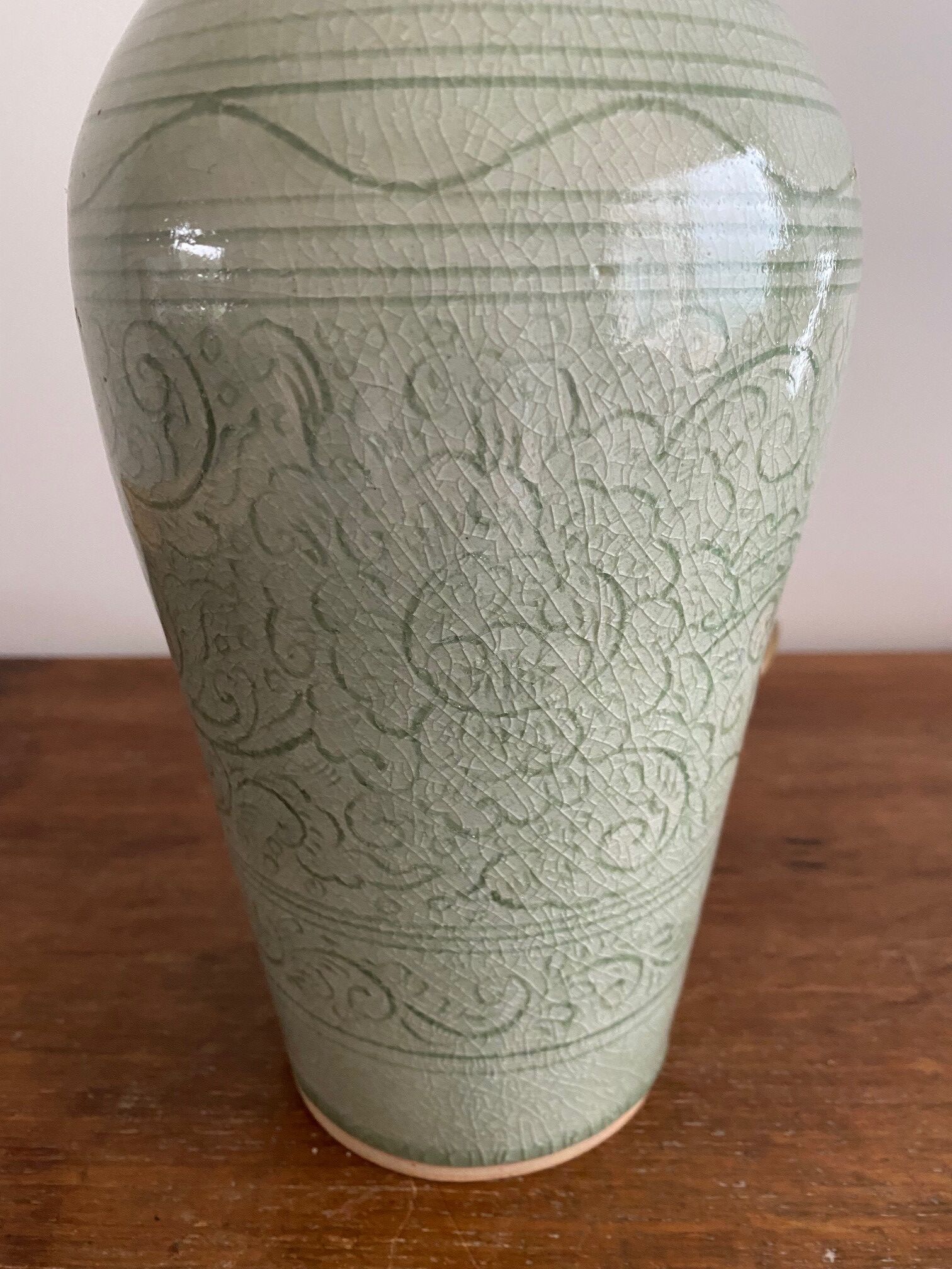 Ceramic lamp foot signed