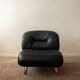 Italian Leather and Chrome Lounge Chairs, 1980s, Set of 3