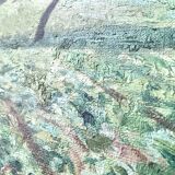 Oil on canvas countryside landscape under a stormy sky