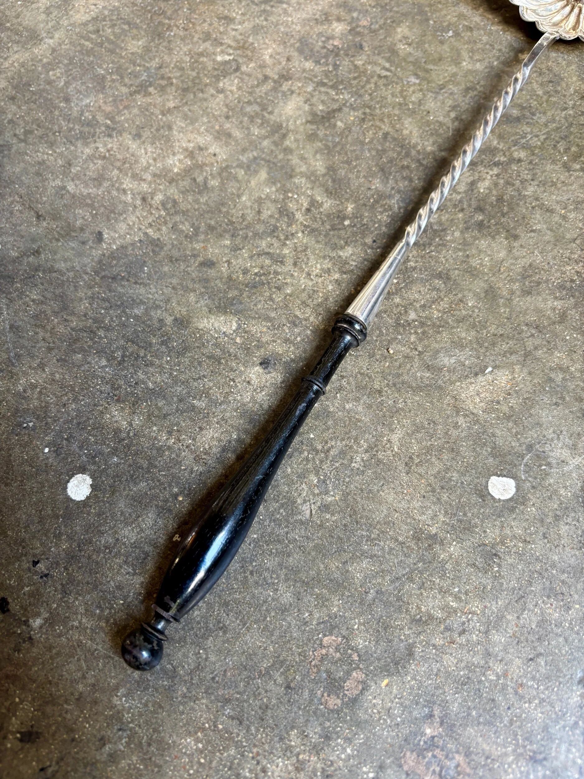 Punch ladle Christofle in ebony and silver-plated metal