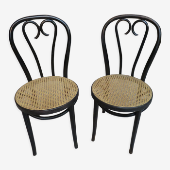Paire de chaises bois courbé noir