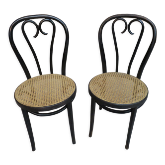 Paire de chaises bois courbé noir