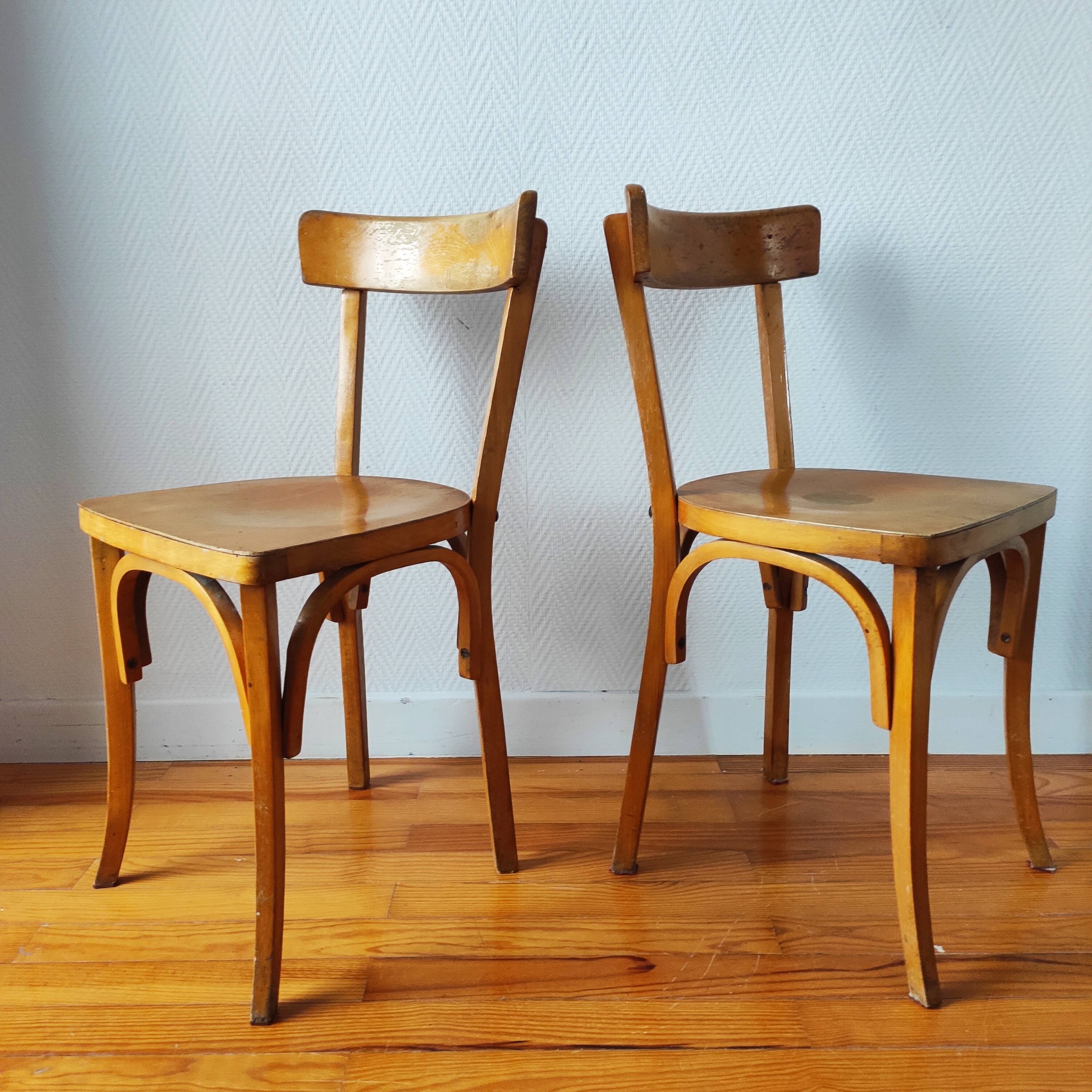 Paire de chaises vintage de bistrot Luterma