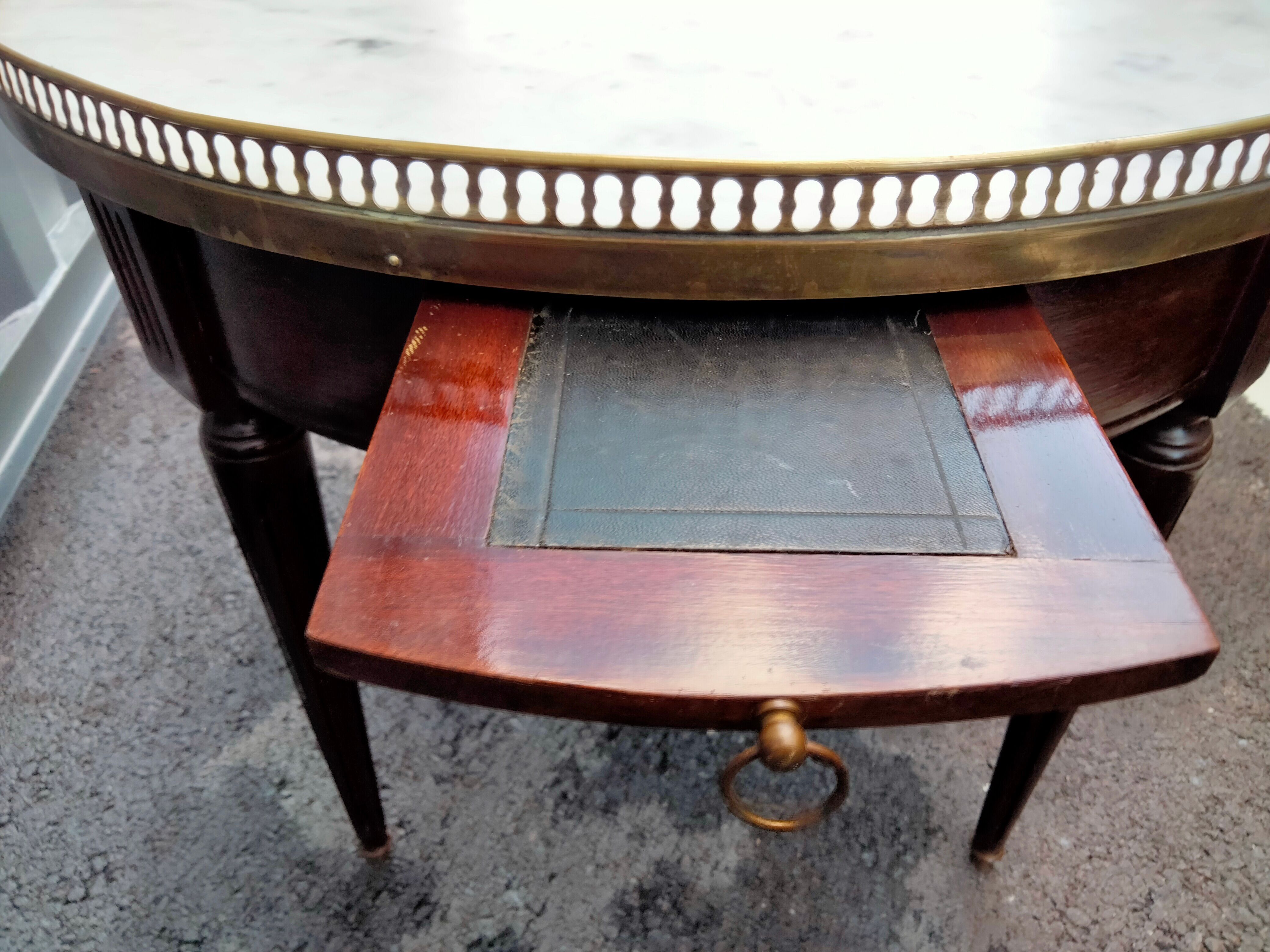 Coffee table hot water bottle marble top louis xvi old style