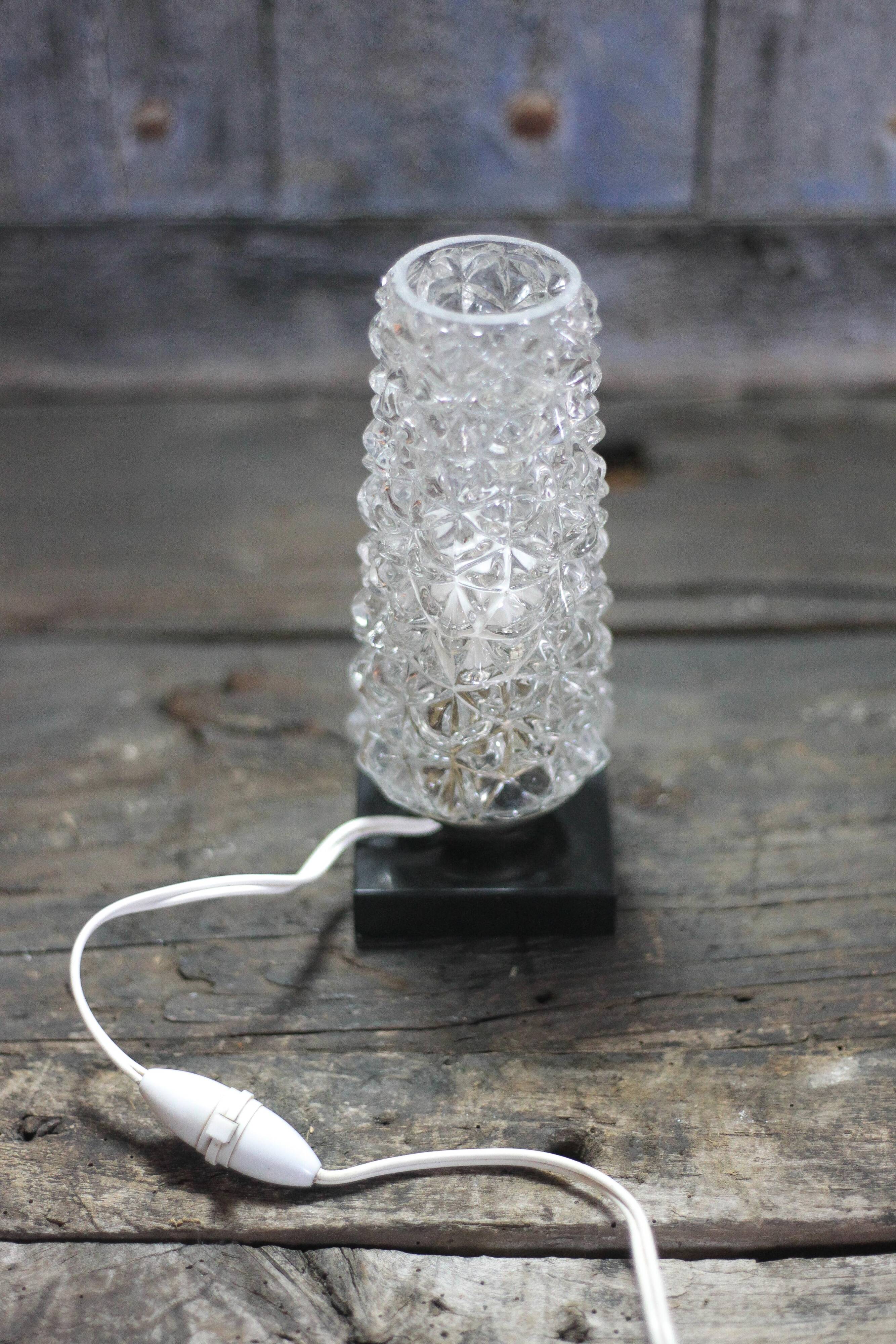 Vintage table lamp, bedside lamp with glass globe, accent lamp, decor.