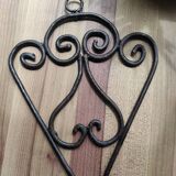 Set of 2 vintage wrought iron coat hooks / gallows / plant holders