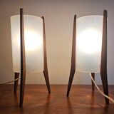 Pair of Mid-Century Table Lamps Pokrok Zilina, Tripod, Rocket, 1970s