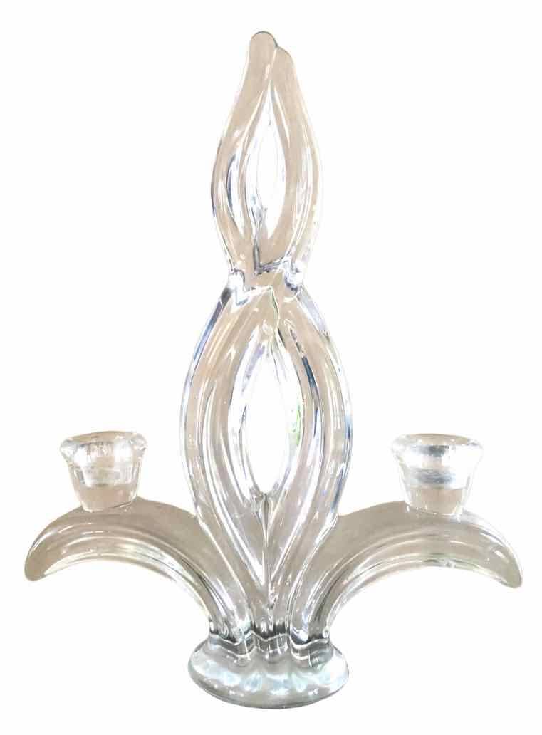 Glass torch candle holder 1950