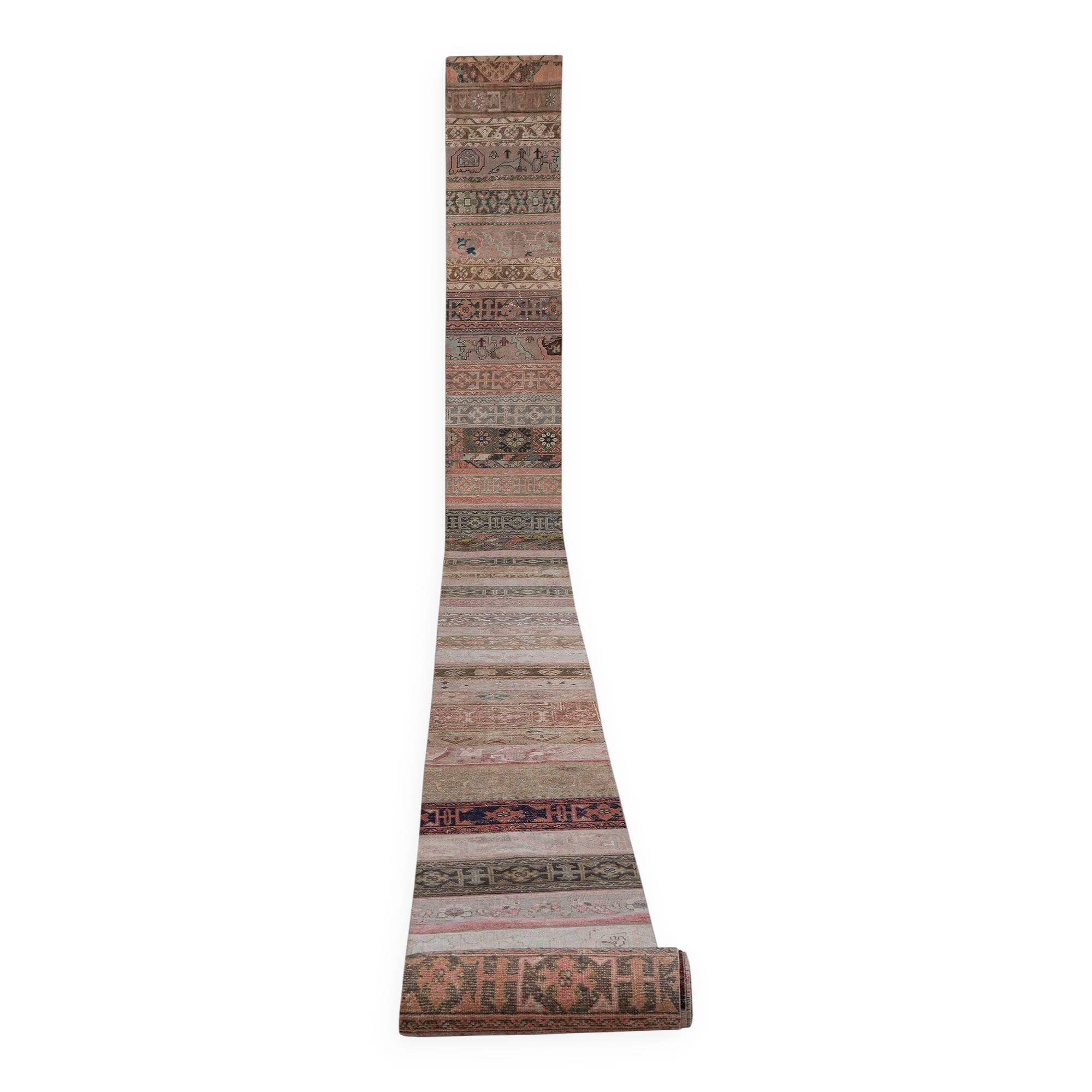 Vintage Turkish hallway rug 71x1 cm