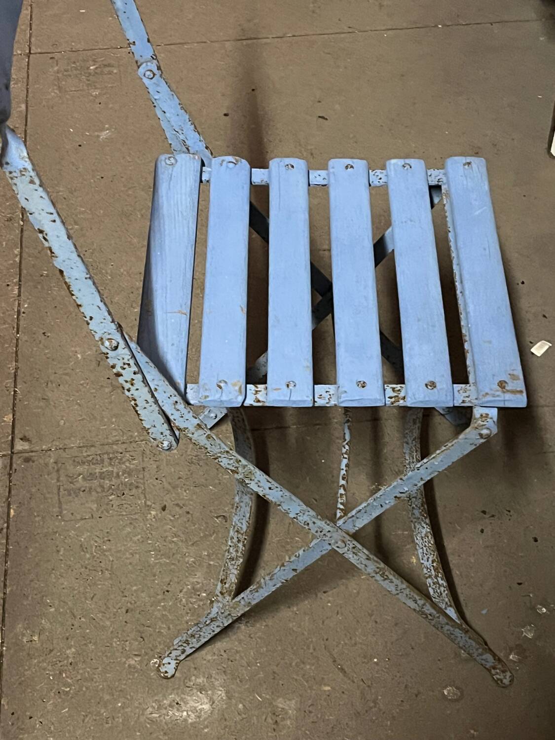 Lot de 6 chaises de jardin fer forgé bleu