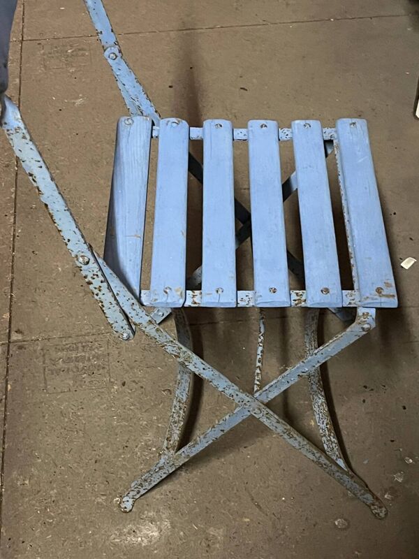 Lot de 6 chaises de jardin fer forgé bleu