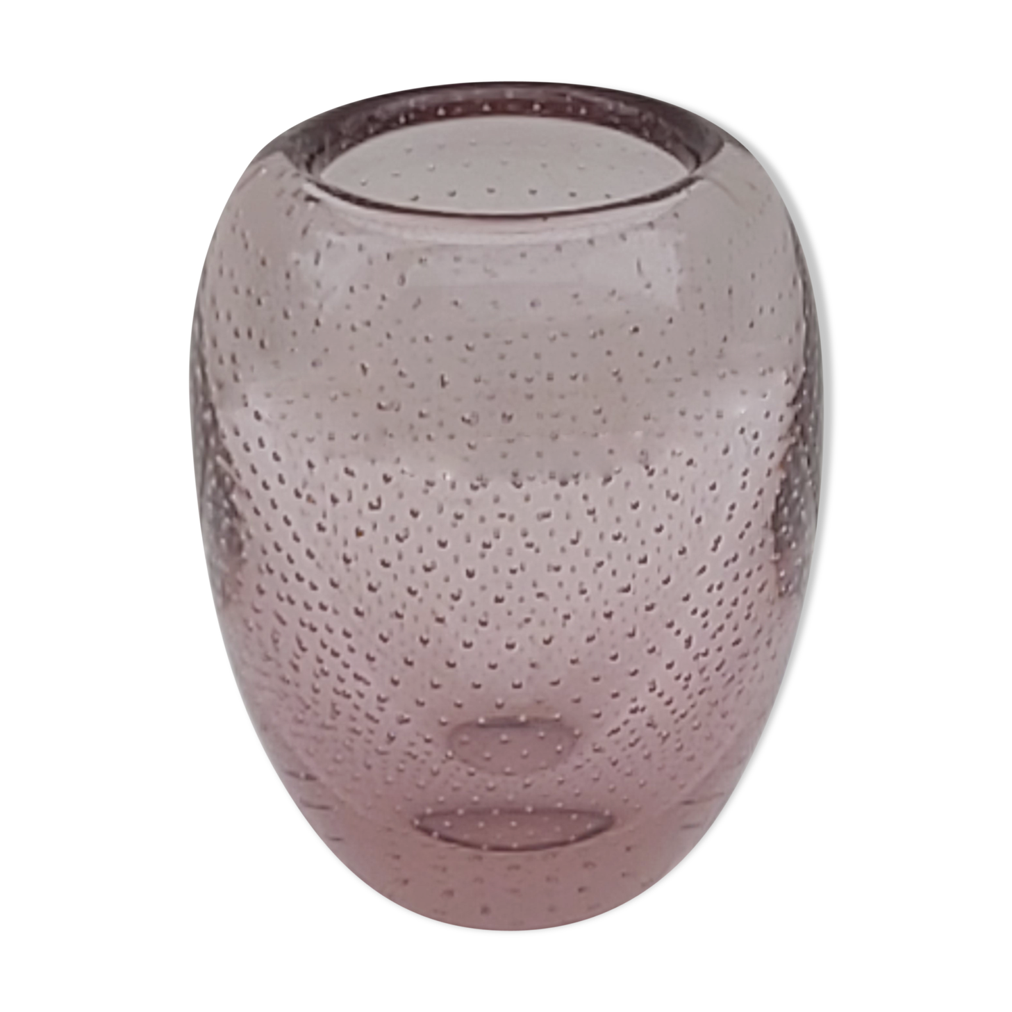 Murano mauve bubble glass vase
