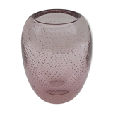 Murano mauve bubble glass vase