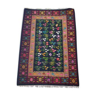 Tapis Oltenian floral, tissé à la main, Roumanie