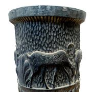 Polychrome terracotta vase decorated with antelopes, 20th century