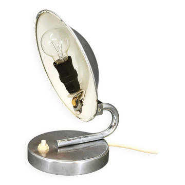 1930s Bauhaus Chrome Table Lamp Model 3530 by Napako, Czechoslovakia
