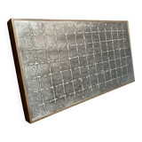 Large walnut and metal wall decoration "Design 1950"