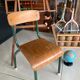 Old children's school chair wood and metal