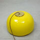 Mid-century Yellow Glass & Brass Pendant Lamp