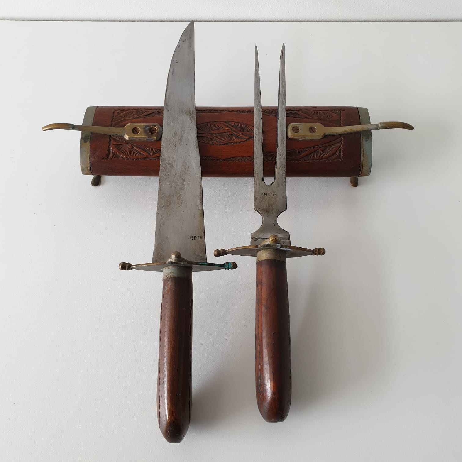 Cutting fork and antique knife