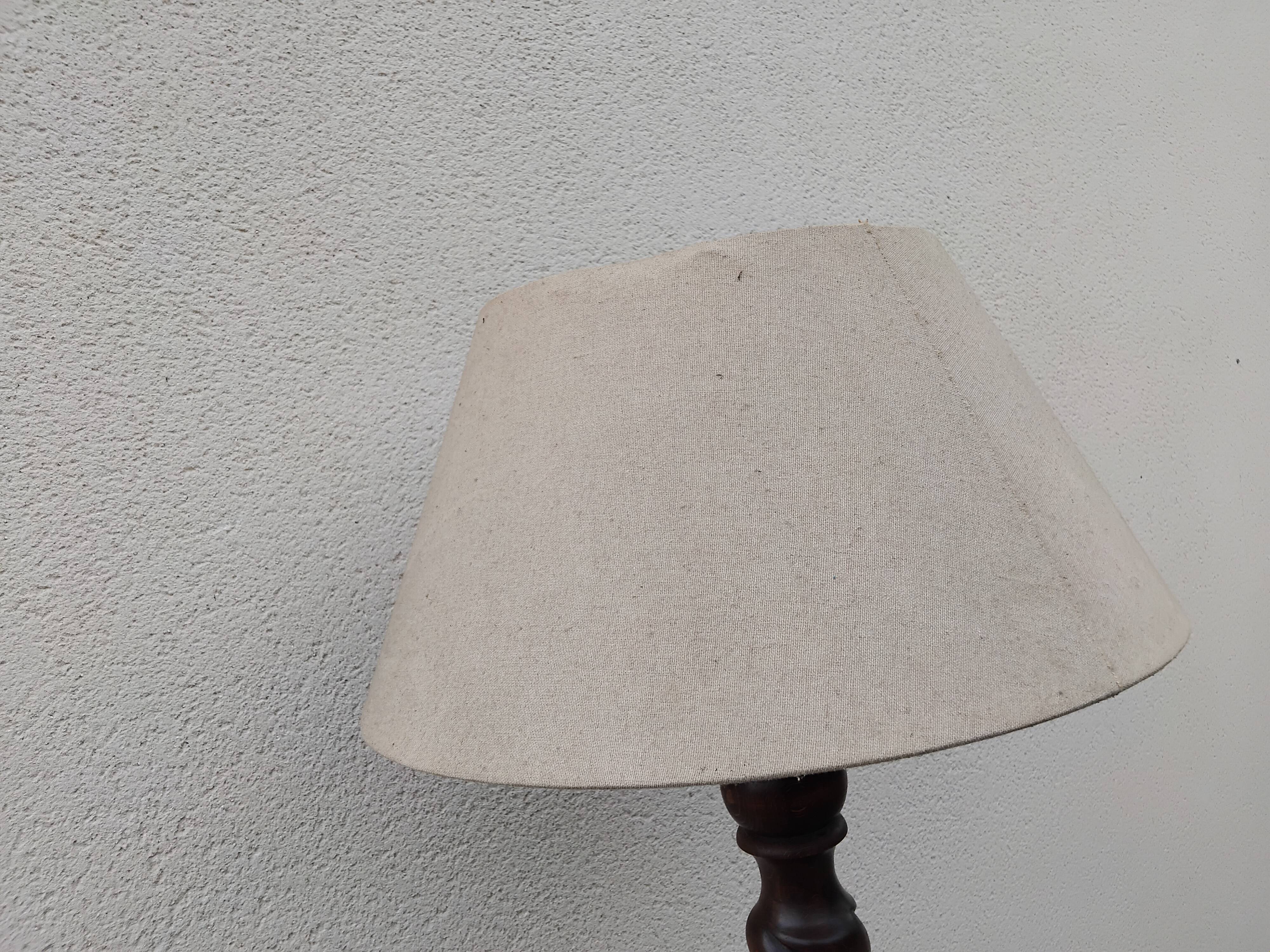 CHALES DUDOUYT vintage turned wood floor lamp