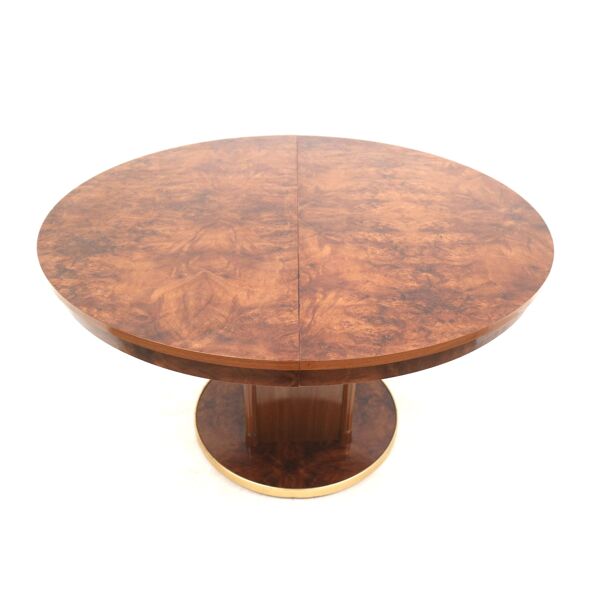 Table à manger ronde extensible Art Déco vintage élégante