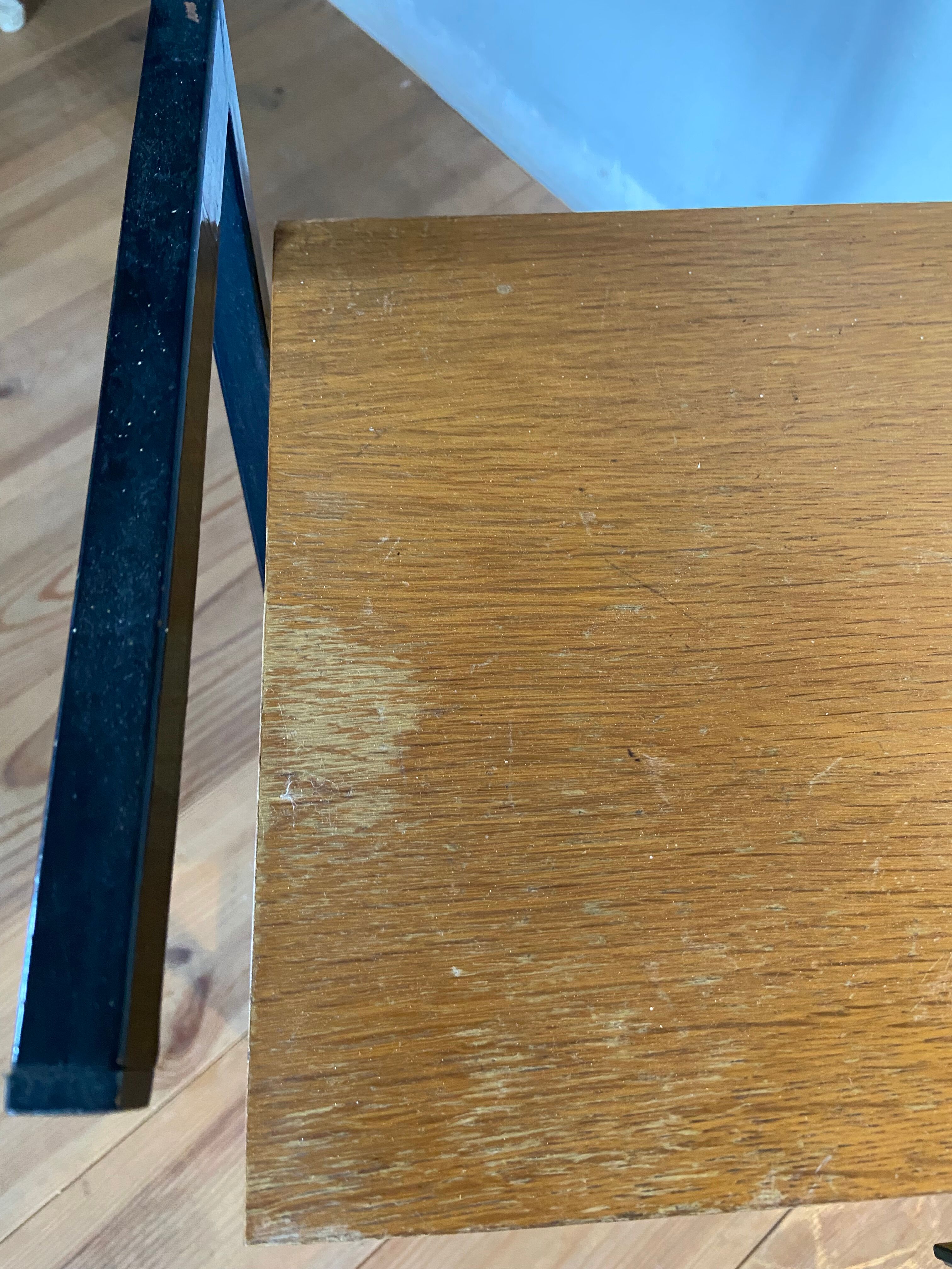Vintage side table year 50 wood and metal dlg jacques hitier